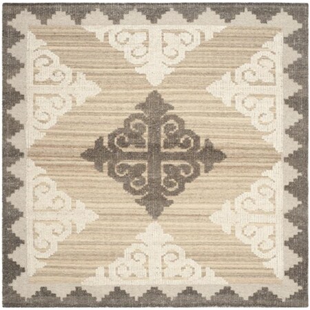 Safavieh Kenya Hand Knotted Square Rug- Brown - Charcoal- 7 x 7 ft. KNY312A-7SQ